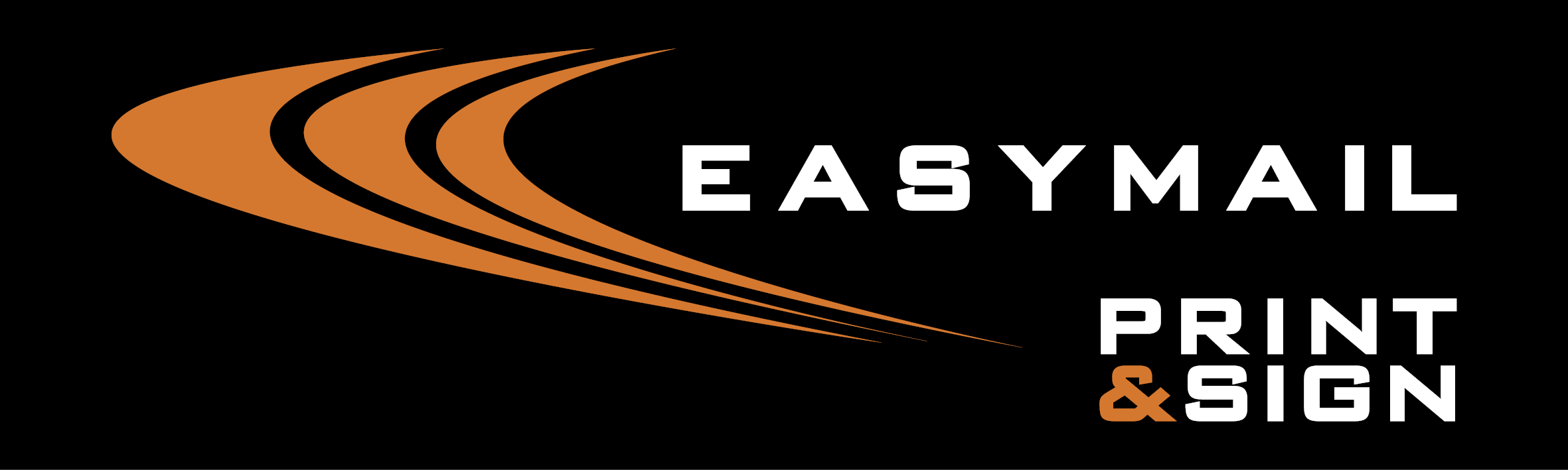 EM Logo ZWART-ORANJE Easymail Print & Sign